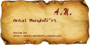 Antal Menyhért névjegykártya